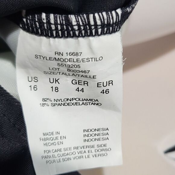 Plus Size Black & Green Flowered One Piece Swimsuit - Picture 8 of 8